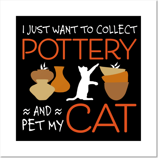 Pottery Collectors Who Love Cats Wall Art by Pine Hill Goods